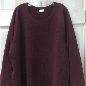 J.Jill knit top in 4X - burgundy color